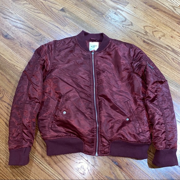 Burgundy Bomber Jacket - Picture 2 of 8